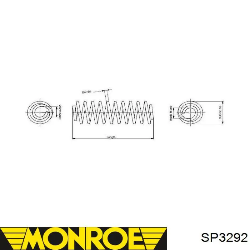 SP3292 Monroe пружина задняя