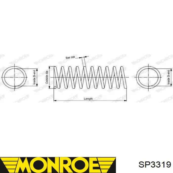 Muelle de suspensión eje delantero SP3319 Monroe