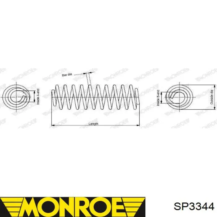 SP3344 Monroe пружина задняя