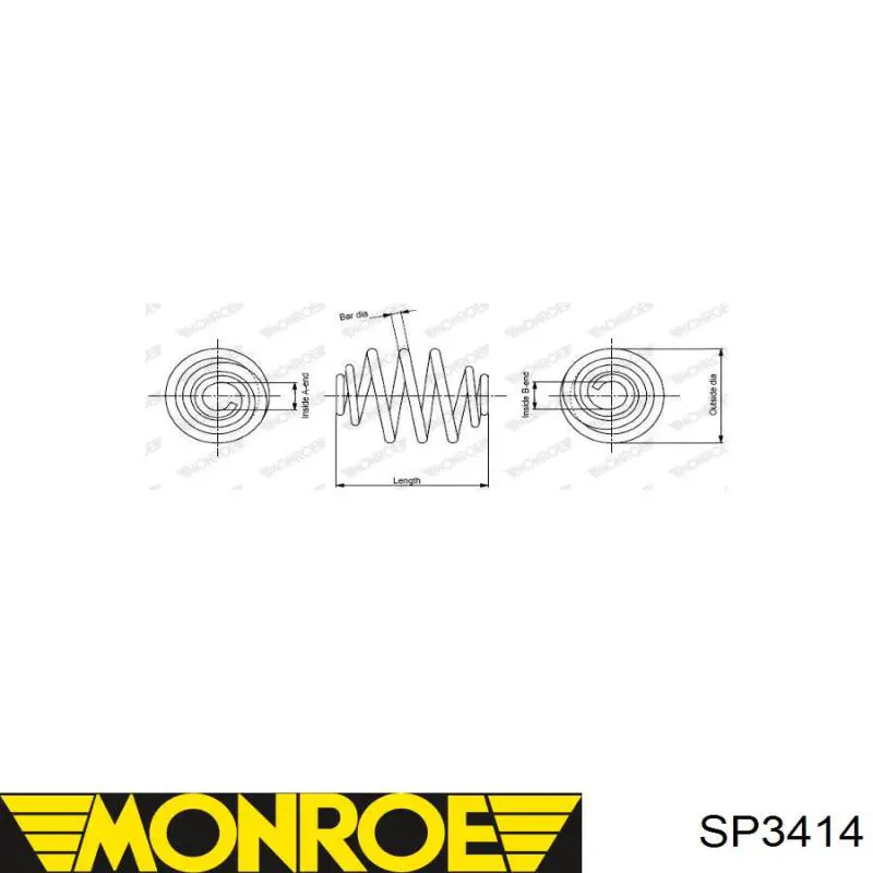 SP3414 Monroe колодки тормозные задние барабанные