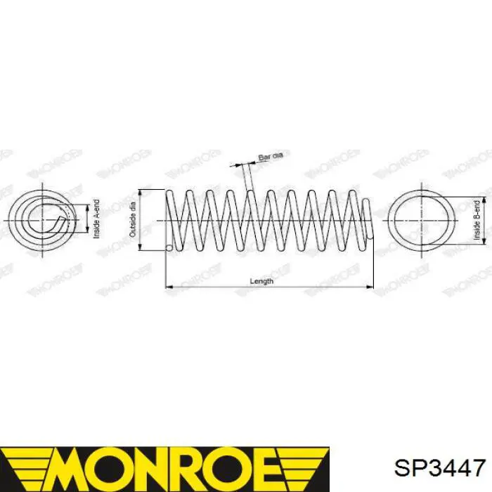 SP3447 Monroe пружина передняя