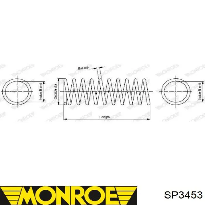 SP3453 Monroe пружина задняя