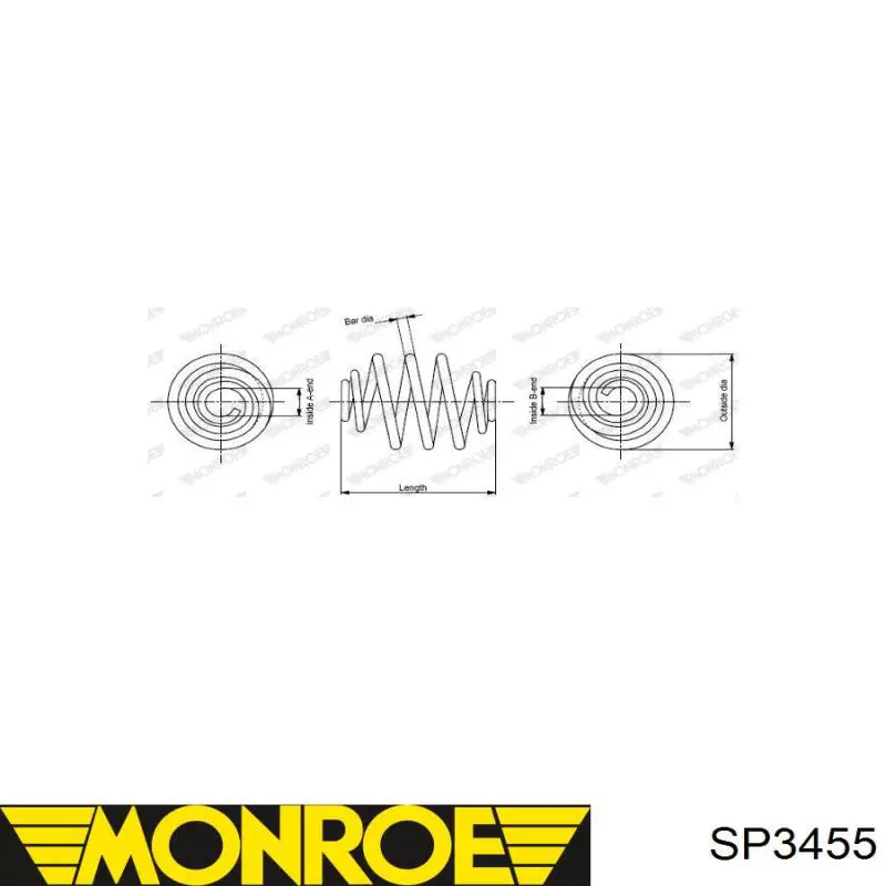 SP3455 Monroe пружина задняя