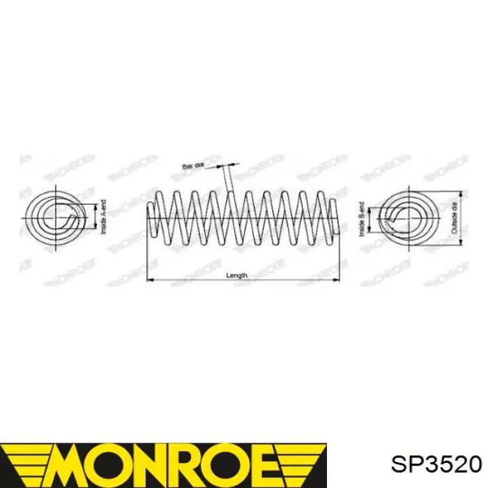 SP3520 Monroe пружина передняя
