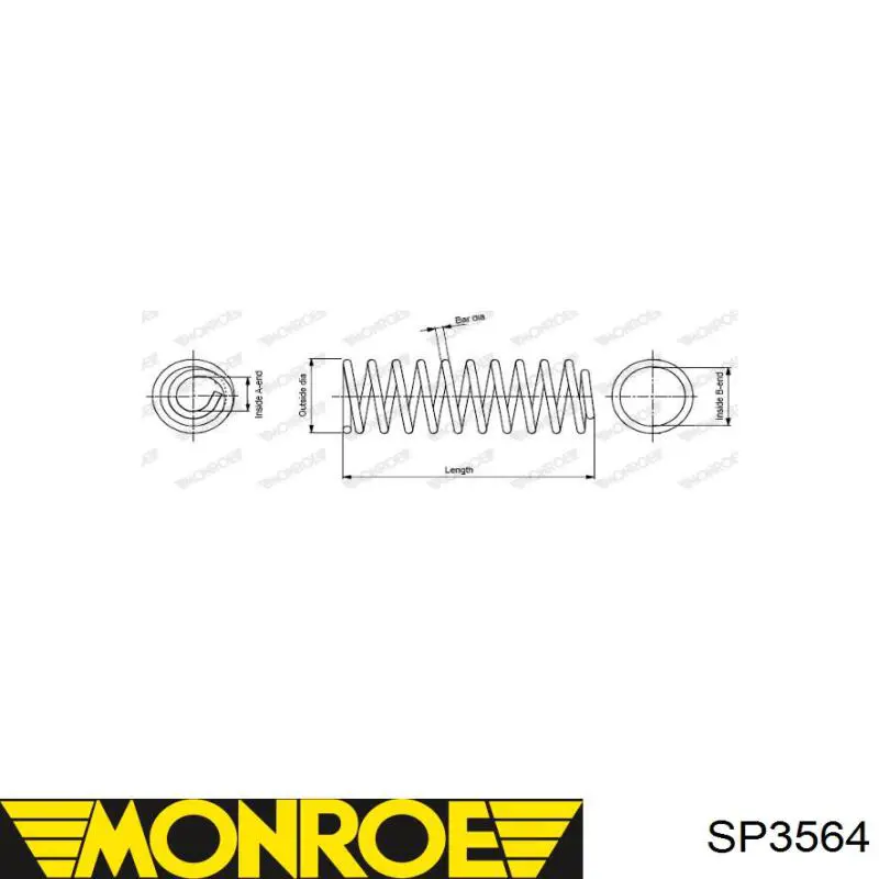 SP3564 Monroe пружина передняя