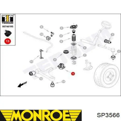 Купить SP3566 Monroe Пружина подвески