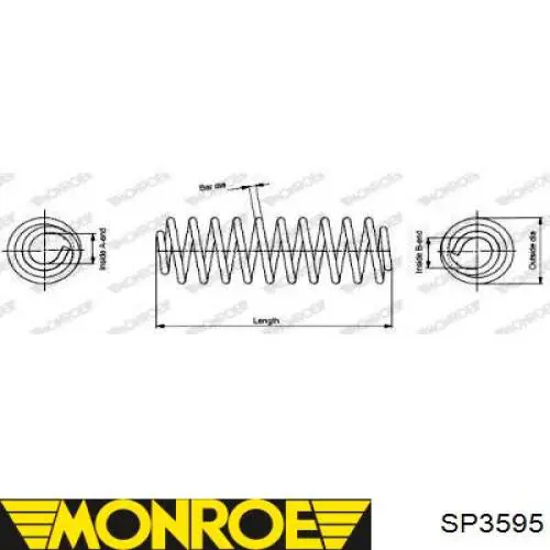 Пружина амортизатора передняя Monroe SP3595 цена, от 38.57 USD