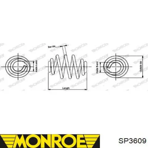 SP3609 Monroe пружина задняя