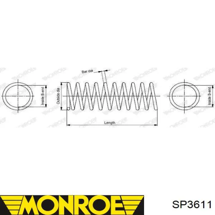 SP3611 Monroe пружина задняя