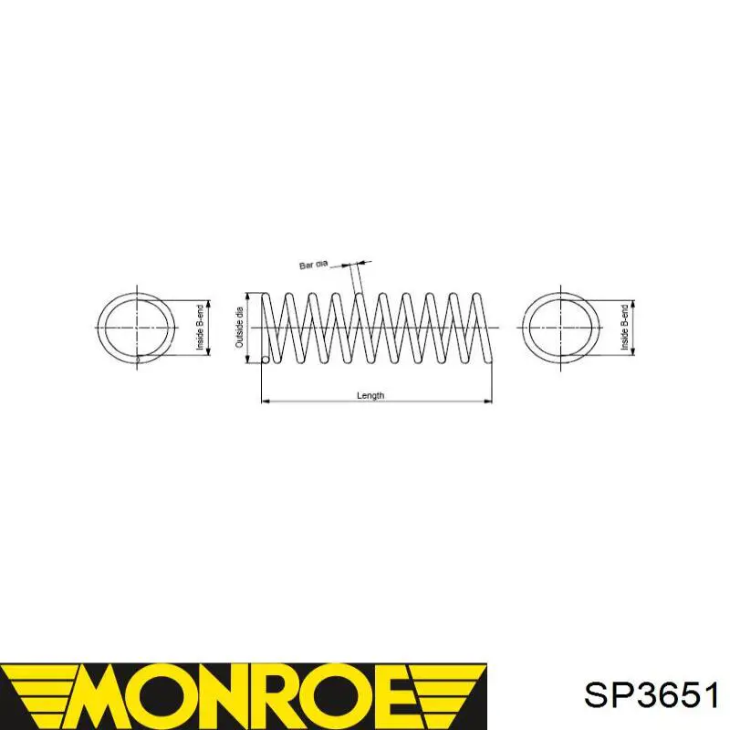 SP3651 Monroe пружина задняя