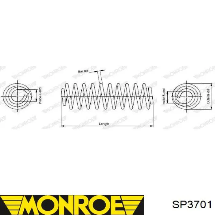 SP3701 Monroe пружина задняя