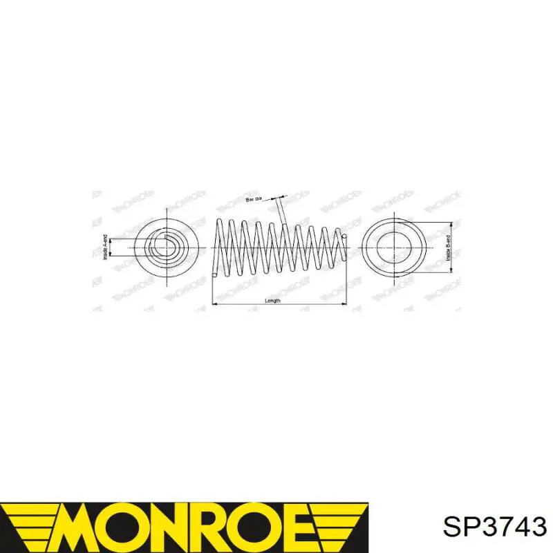 SP3743 Monroe Пружина подвески задняя