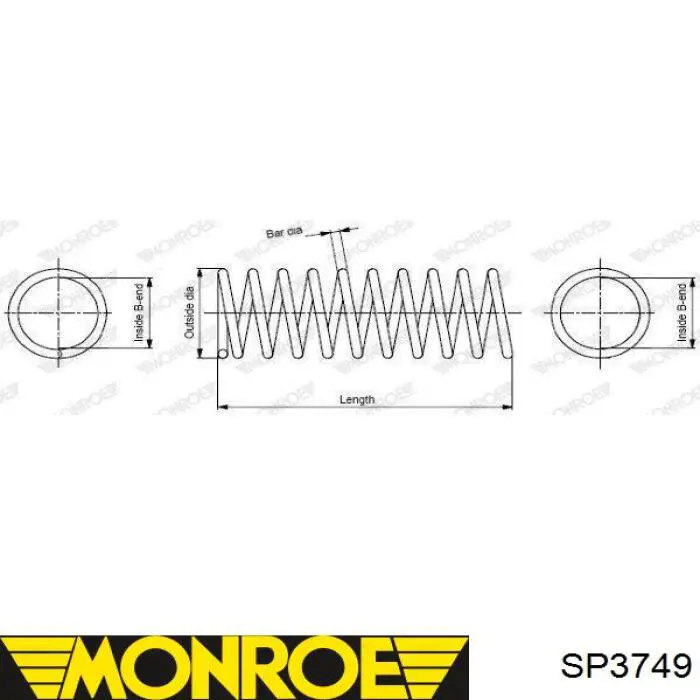 SP3749 Monroe пружина задняя