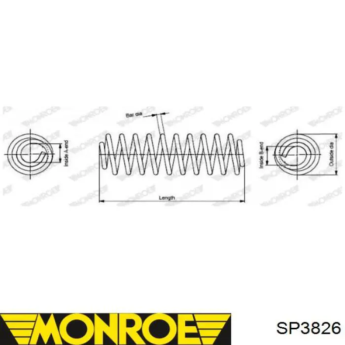 SP3826 Monroe пружина задняя