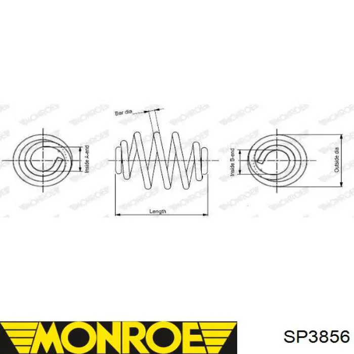 Купить SP3856 Monroe Винтовая пружина подвеска
