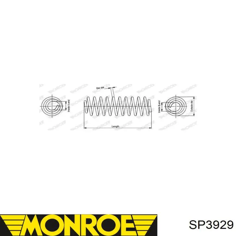 SP3929 Monroe пружина задняя