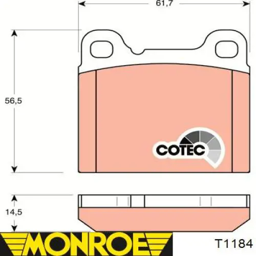 T1184 Monroe амортизатор задний