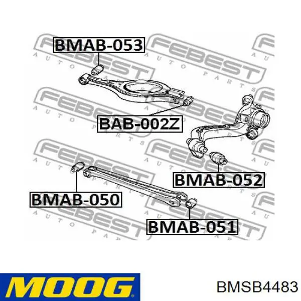 Сайлентблок задней подвески Moog BMSB4483