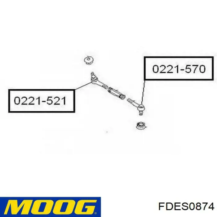 Наконечник продольной рулевой тяги, передний Moog FDES0874