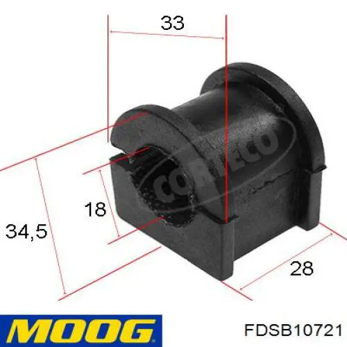 Casquillo de barra estabilizadora trasera FDSB10721 Moog