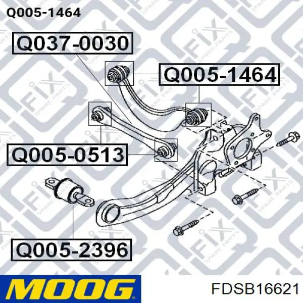 Сайлентблок поперечной тяги задней подвески Moog FDSB16621