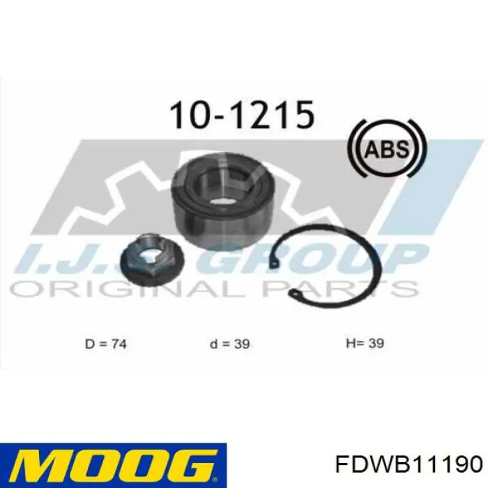 Купить FDWB11190 Moog Подшипник передней ступицы