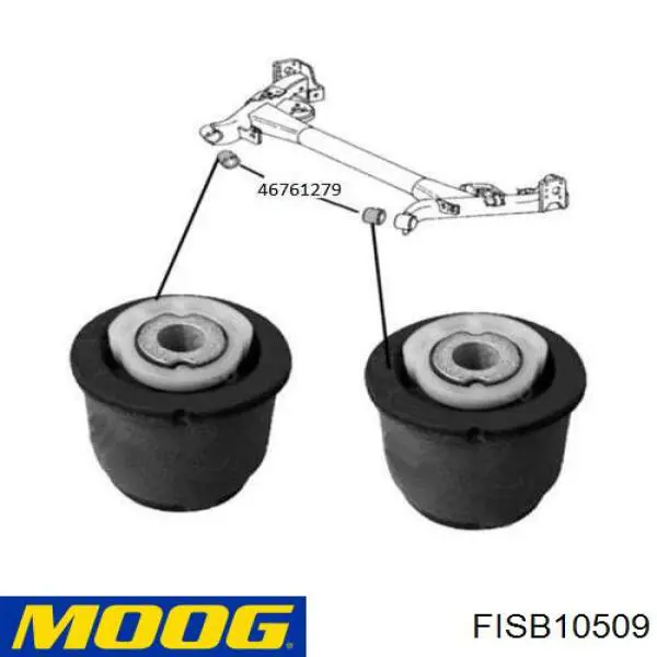 Suspensión, cuerpo del eje trasero FISB10509 Moog