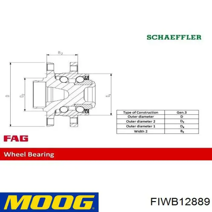 Купить FIWB12889 Moog Ступица задняя левая