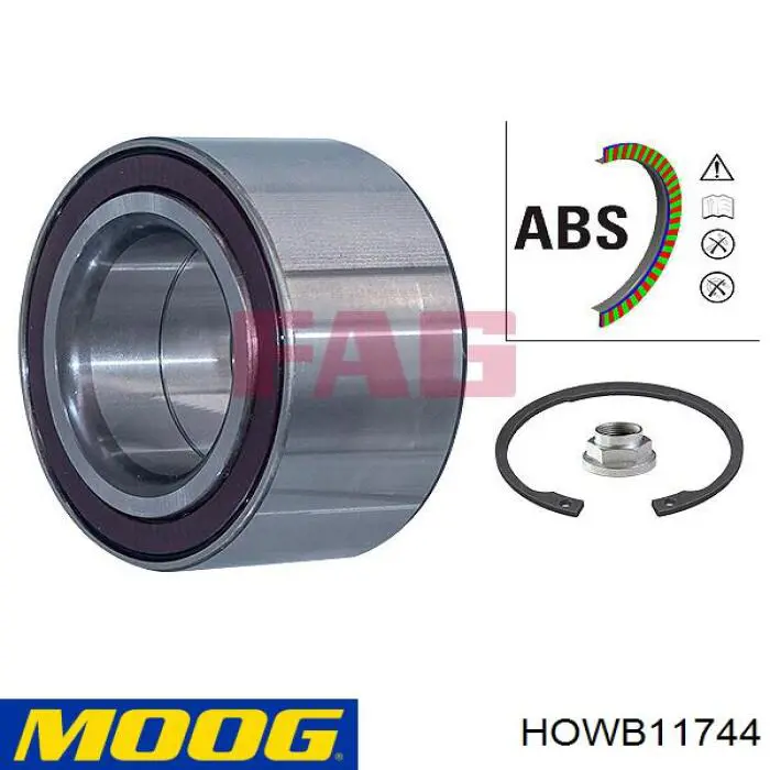 Cojinete de rueda delantero HOWB11744 Moog
