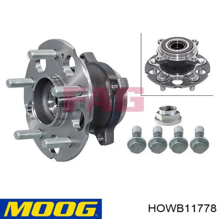 Cubo de rueda trasero HOWB11778 Moog