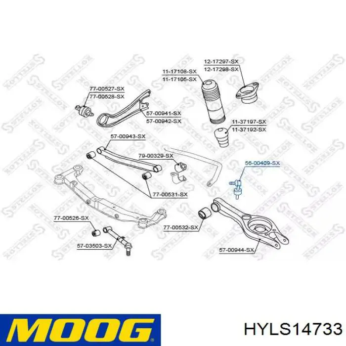 Стойка переднего стабилизатора левая HYLS14733 Moog
