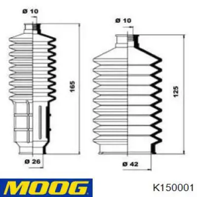 Пыльник рулевого механизма (рейки) левый Moog K150001