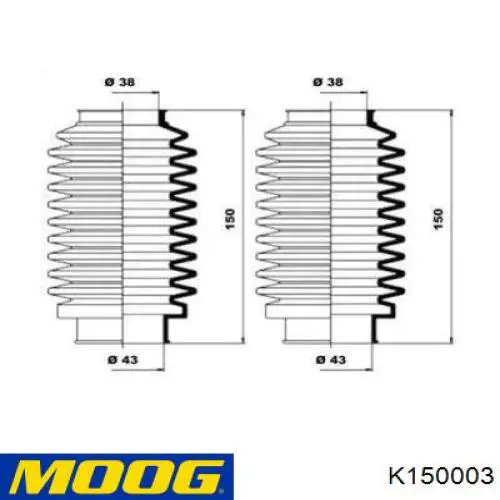 Пыльник рулевой рейки K150003 Moog