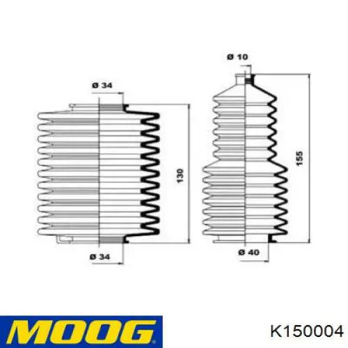 Пыльник рулевой рейки K150004 Moog