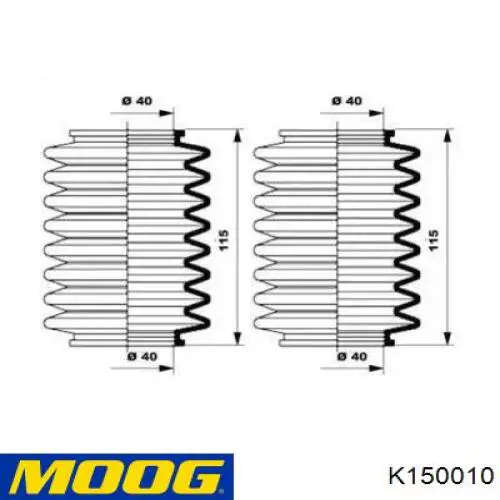 Пыльник рулевого механизма (рейки) правый Moog K150010