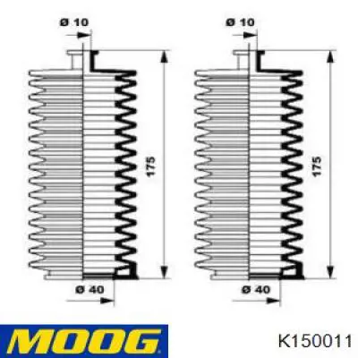 Пыльник рулевого механизма (рейки) левый Moog K150011