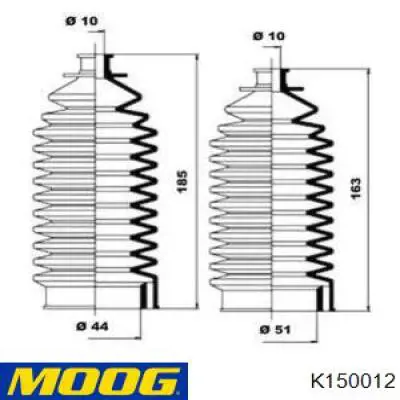 K150012 Moog пыльник рулевой рейки