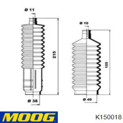 Пыльник рулевого механизма (рейки) левый Moog K150018