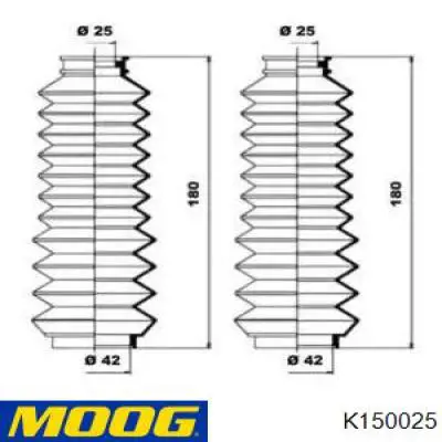 Пыльник рулевой рейки K150025 Moog