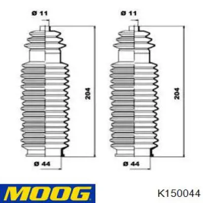 K150044 Moog пыльник рулевого механизма (рейки левый)