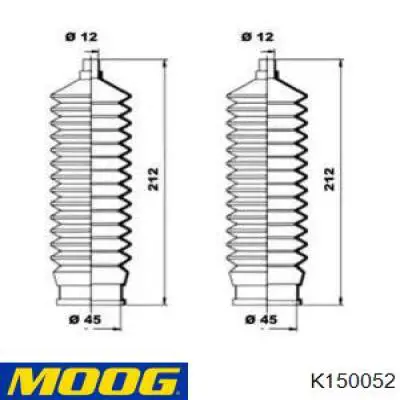 Пыльник рулевой рейки K150052 Moog