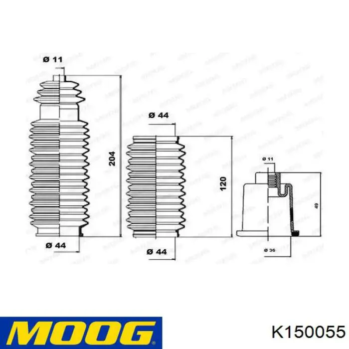 Пыльник рейки Moog K150055