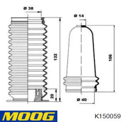 Пыльник рулевого механизма (рейки) левый Moog K150059