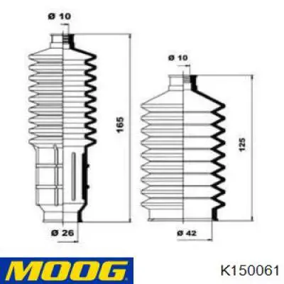 Пыльник рулевой рейки K150061 Moog