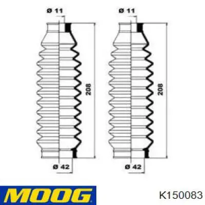 Пыльник рулевого механизма (рейки) Moog K150083