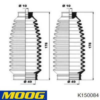 K150084 Moog пыльник рулевой рейки