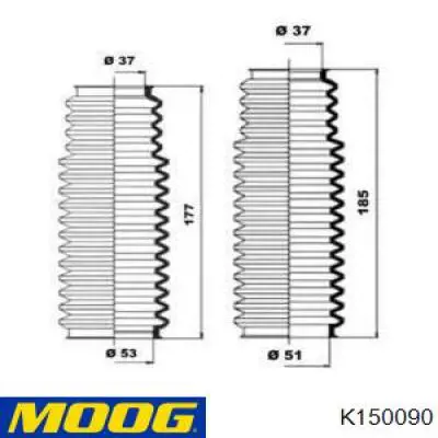 Пыльник рулевого механизма (рейки) Moog K150090