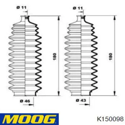 Пыльник рулевой рейки K9860 Moog