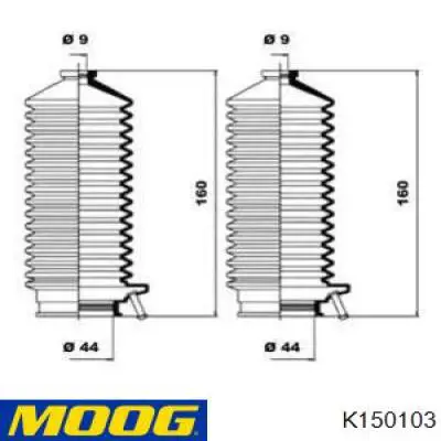 Пыльник рулевой рейки K150103 Moog