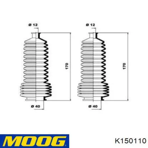 Пыльник рулевого механизма (рейки) правый Moog K150110